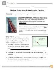 RollerCoaster Gizmos Pdf Name Date Student Exploration Roller