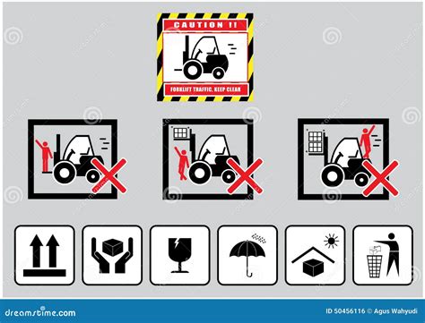 Forklift Warning Signs Vector Illustration | CartoonDealer.com #2672416