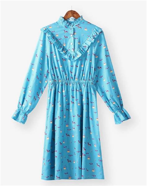 Cute Cerulean Print Dress — Suzanne Spiegoski