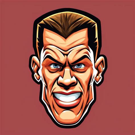 John Cena Cartoon Head Icon WWE Wrestling Fan Art | MUSE AI