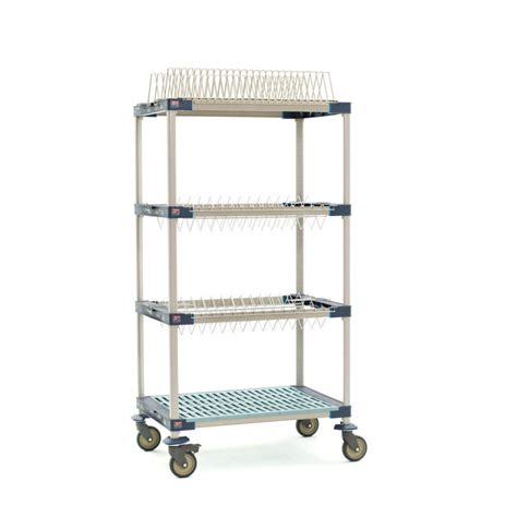 Metro Metromax 4 68 H Mobile Drying Rack With Two Drop Ins One Tray Rack And One Bulk Shelf