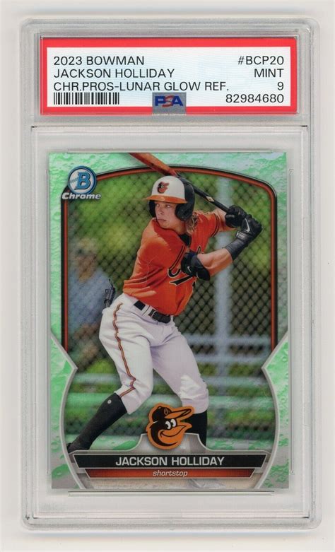 2023 Bowman Chrome Jackson Holliday Lunar Glow Refractor Prospect BCP