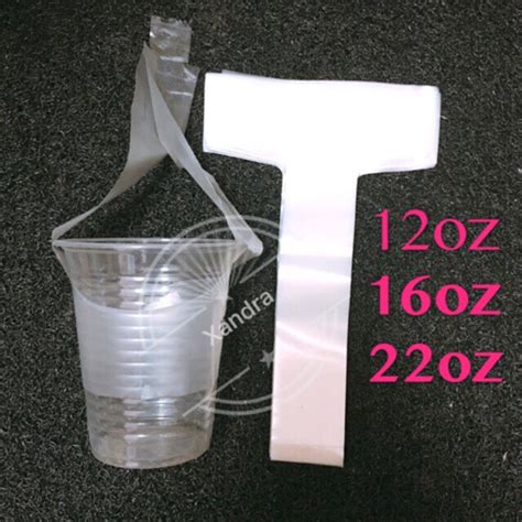 Plastik T Plastic T Bag 12oz16oz22oz 100pcs Pemegang Cawan Cup