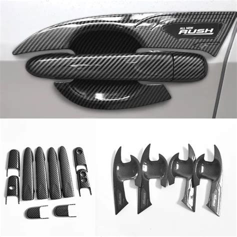 Klnu For Toyota Rush Carbon Fiber Pattern Car Door Handle