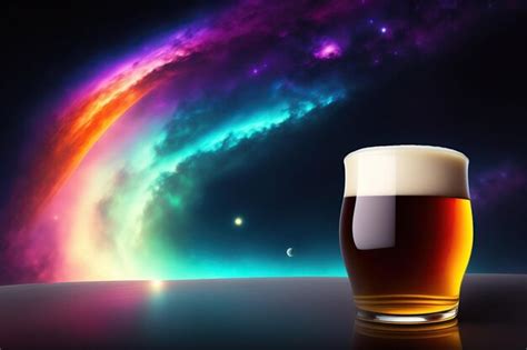 Premium AI Image | Drink a Glass of Beer in Space