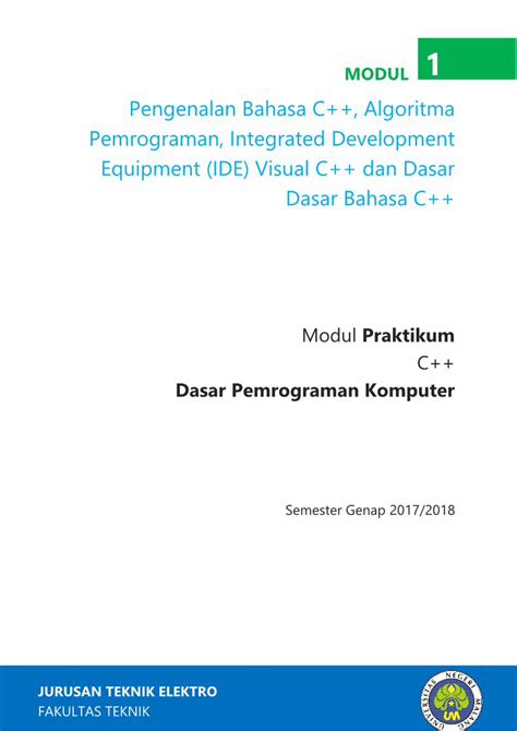 Pdf Pengenalan Bahasa C Algoritma Elektro Um Ac Idelektro Um