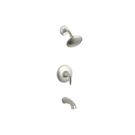 Kohler Alteo Rite Temp 1 Handle 1 Spray Tub And Shower Faucet Trim Kit In Brushed Nickel Valve