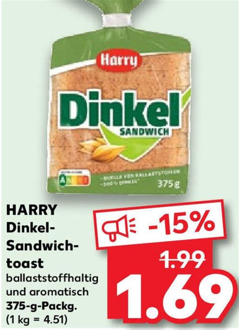 Harry Dinkel Sandwichtoast G Packg Angebot Bei Kaufland