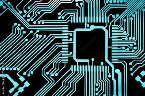 printed circuit. layout of tracks. Stock Illustration | Adobe Stock