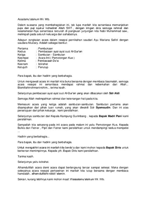 Susunan Acara Resepsi Pernikahan – newstempo