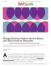 Biological Science Rejects The Sex Binary And That S Good For Humanity SAPIENS Pdf