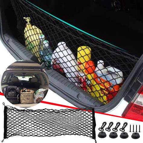 HACHUM Car Rear Cargo Net Elastic Storage Organizer Net Trunk Cargo