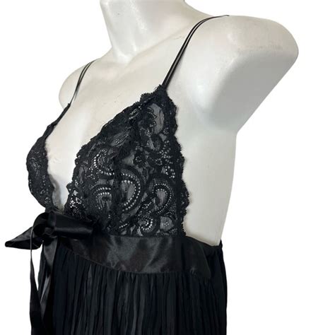 Victorias Secret Black Lace Lingerie Sexy Sheer Dres… Gem