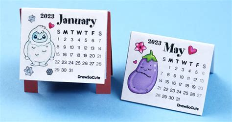 2023 Mini Calendar – Draw So Cute