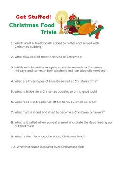 Get Stuffed! Christmas Food Trivia by That's Textbook | TPT