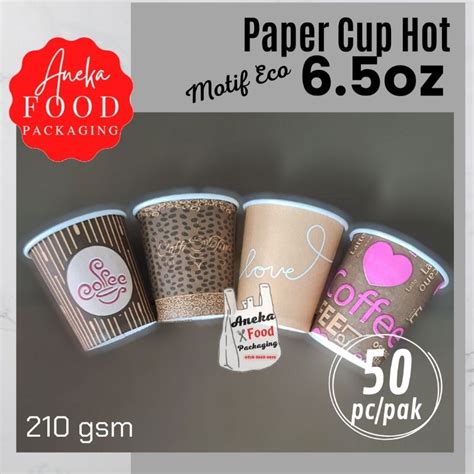 Jual Pc Hot Paper Cup Oz Coffee Design Gelas Kertas Kopi Ml Shopee Indonesia