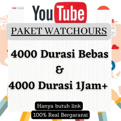 Jual Paket Monetisasi Jam Tayang Durasi Bebas Non Drop Bergaransi