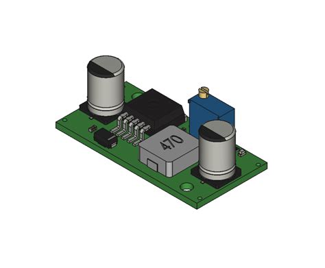 LM2596 3A Step-Down Switching Regulator : PCB gerber STL STEP Kicad