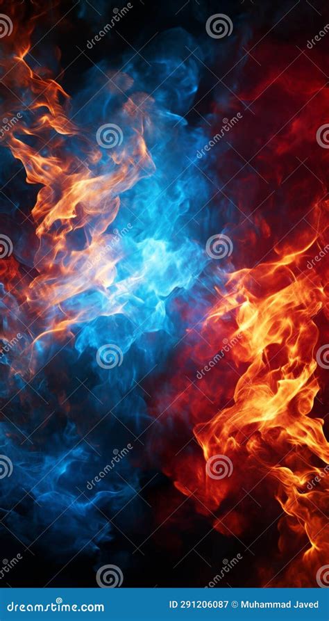 Red and Blue Fire on Balck Background Stock Illustration - Illustration ...