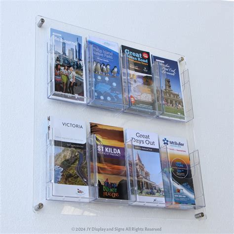 3 Dl Floating Wall Mounted Brochure Holders Pamphlets Display Unit