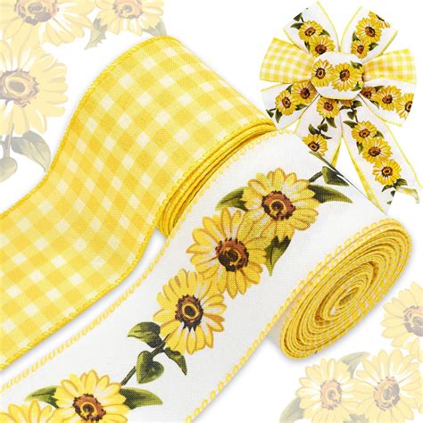 Sunflower Canvas Wired Edge Ribbon 25 Inches X 10 Yards