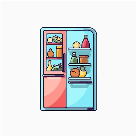 Una ilustración vectorial del icono del refrigerador Vector Premium