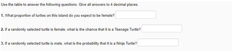 Solved Sea Turtles It Is Well Known That The Sex Of Most Chegg