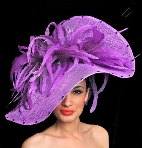 Large Violet Hat For Races Ascot Hats Elegant Hats Purple Hats