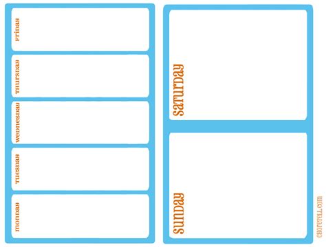 Busy weekend planner - Free printable downloads from ChoreTell