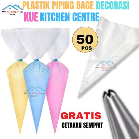 Piping Bag Plastik Segitiga Plastik Penghias Kue 50 Pcs Plastik