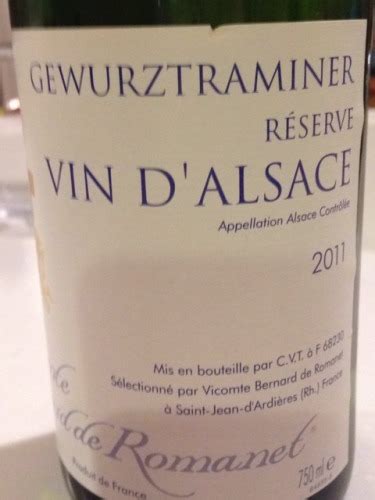 Vicomte Bernard De Romanet R Serve Gew Rztraminer Vivino Us