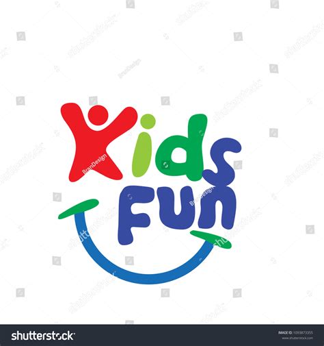 Kids Fun Logo Vector Vector De Stock Libre De Regalías 1093873355