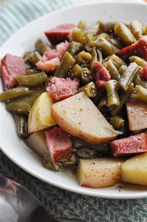 Crockpot Ham Green Beans And Potatoes Savory With Soul