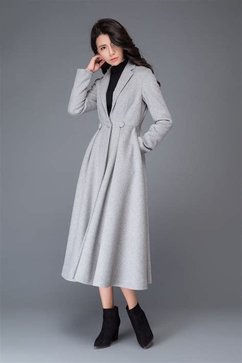 Long Wool Princess Coat Swing Wool Coat Fit Andflare Coat Etsy