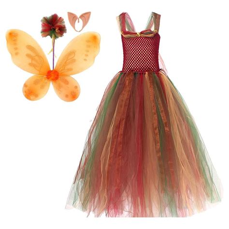 Платье с крыльями феи для девочек, комплект из 4 предметов «Фея ...