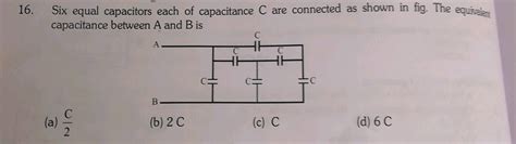 Five Identical Capacitors Each With Capacitance C Are Connected As