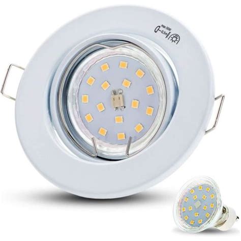 Spot Led Encastrable Orientable Decoro Rond Blanc Avec X W Led