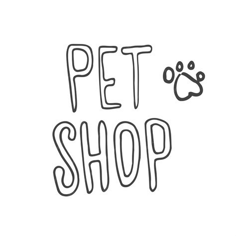 Como Se Escreve Pet Shop - Letras manuais da palavra pet shop isoladas em fundo branco ilustração ...