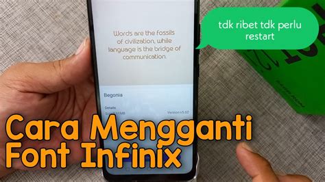 Cara Mengganti Font Tanpa Aplikasi Tambahan Di Hp Infinix Hot I Xos