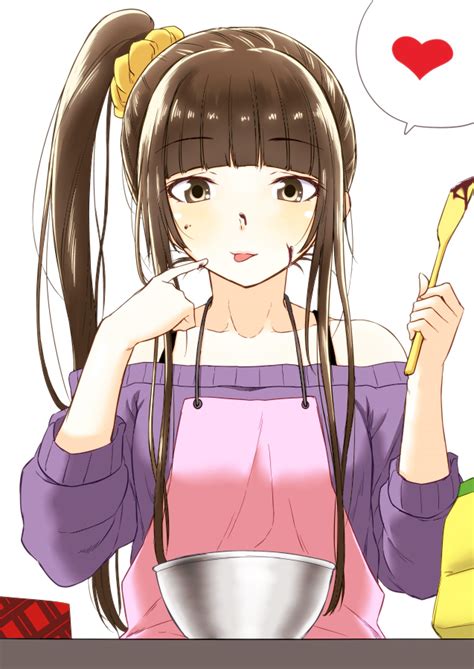 Safebooru P Alternate Hairstyle Amagami Apron Bangs Bare Shoulders