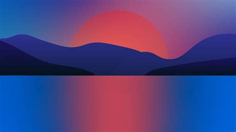 MINIMALIST WALLPAPER: CLEAN DESIGN LAKE SUNSET in 2023 | Minimalist ...