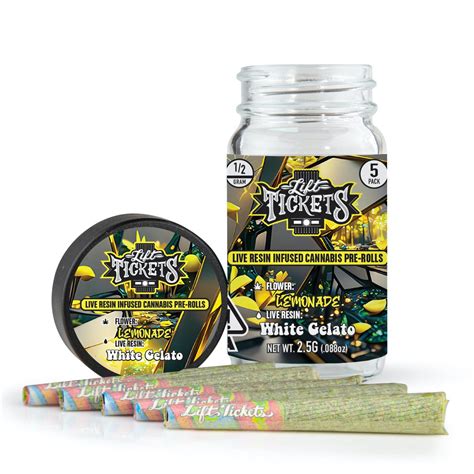 Lemonade X White Gelato Infused Pre Roll 5 Pack Lift Tickets