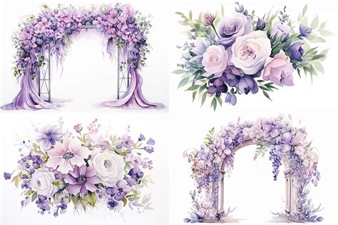 Purple Flower Wedding Border