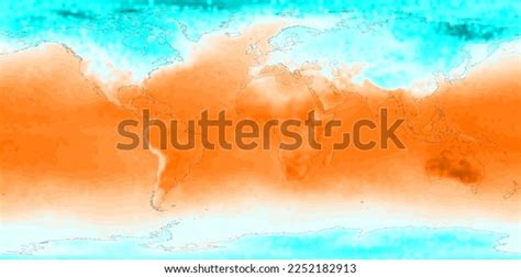 Global Temperature Map Displays Surface Temperatures Stock Illustration ...