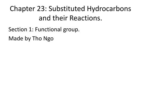 Chapter 23 Substituted Hydrocarbons And Their Reactions Ppt Download