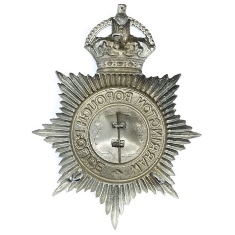 Warrington Borough Police Helmet Plate King S Crown