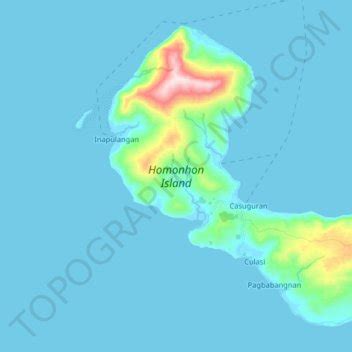 Homonhon Island topographic map, elevation, terrain