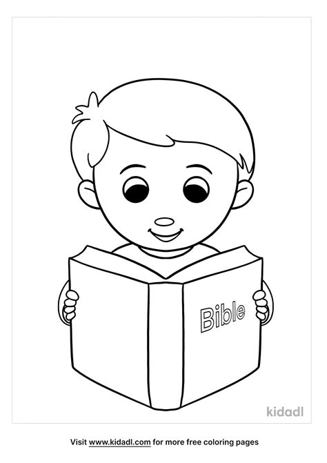 Free Boy Reading His Bible Coloring Page | Coloring Page Printables ...