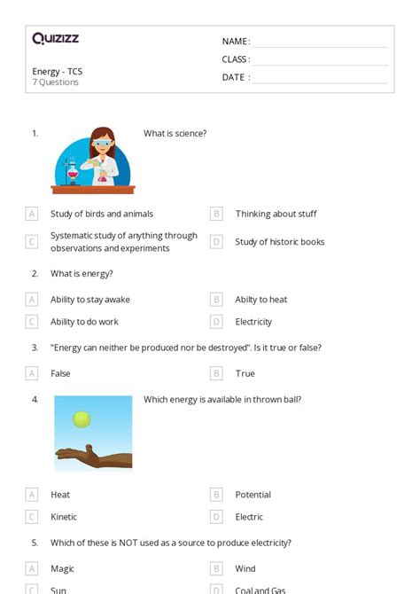 50 Energy Worksheets On Quizizz Free And Printable