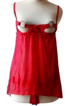 Harga Jakarta Lingerie JLF107B Babydoll Sexy Open Bust Merah